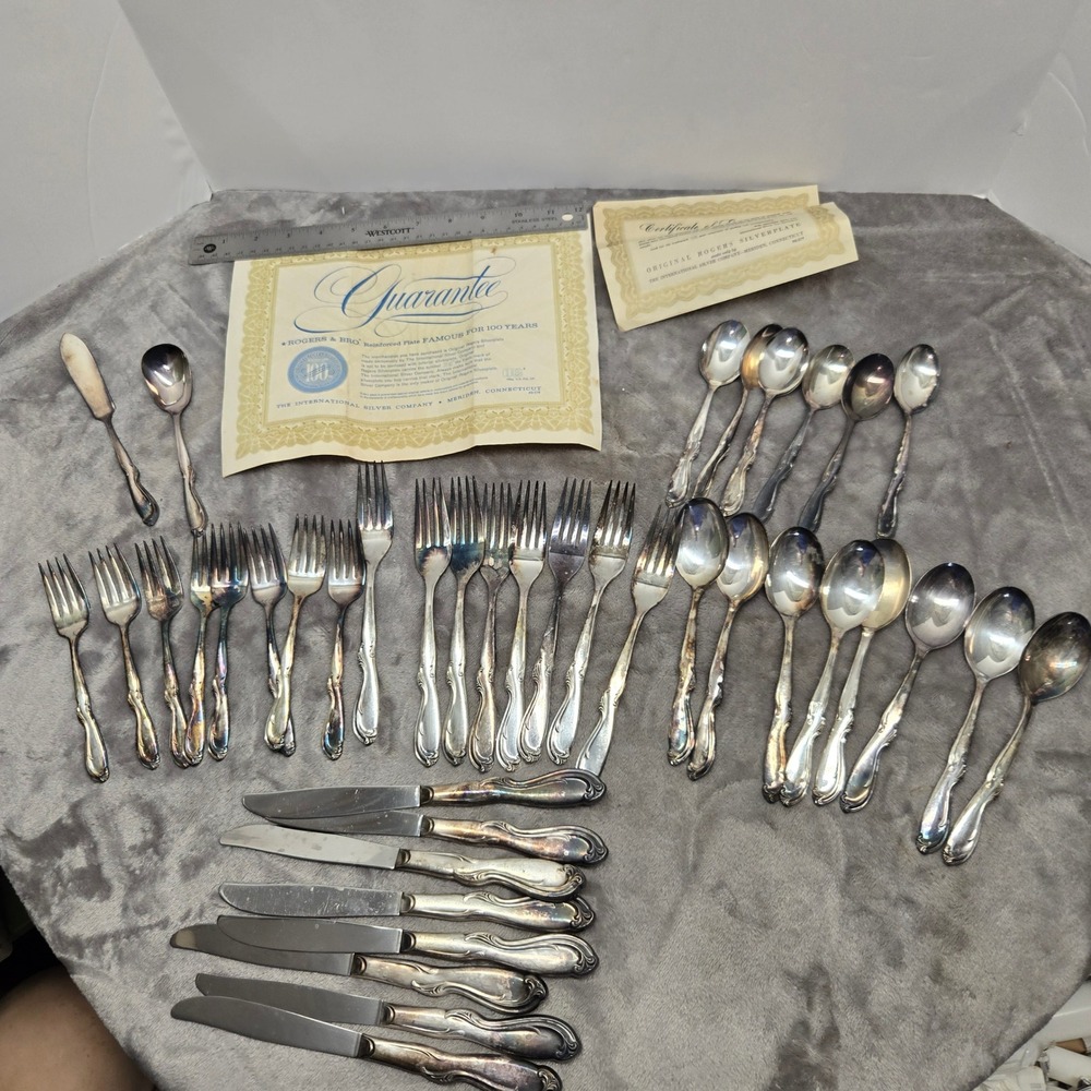 Rogers & Bro International Silver Daybreak Silverplate Flatware Set 40pc Vintage